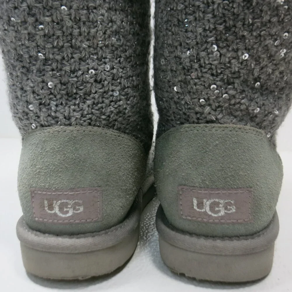 UGG 1104669K Australia Sequin Knit Insulated Winter Boots Big Kids Shoes sz 4